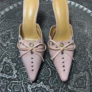 Chic Pink Studded Women's Mules